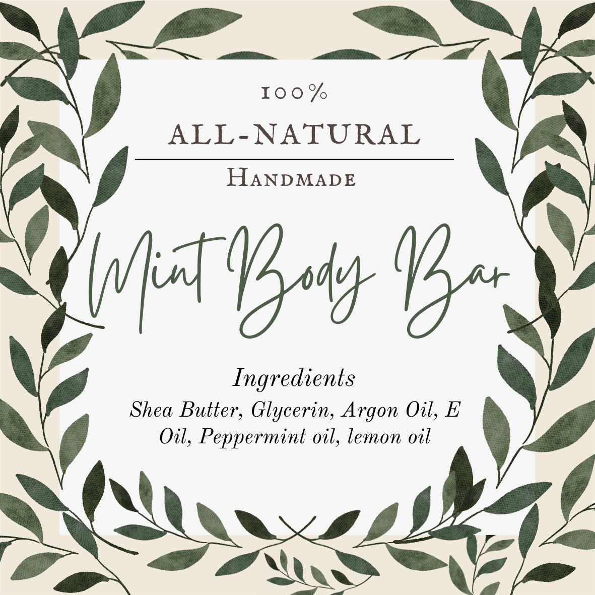 Mint Body Bar Label